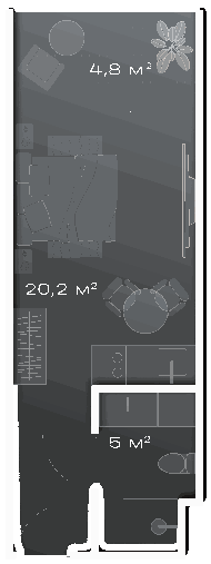Планировка: студия, 30 м²